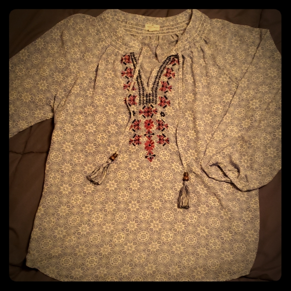 Blue Bohemian Blouse